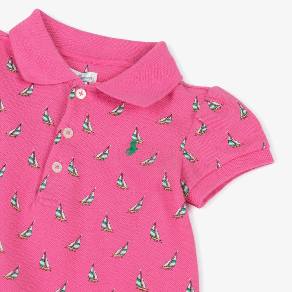 Ralph Lauren-Girls' Pink Sailboat Polo Dress | Childrensalon Outlet