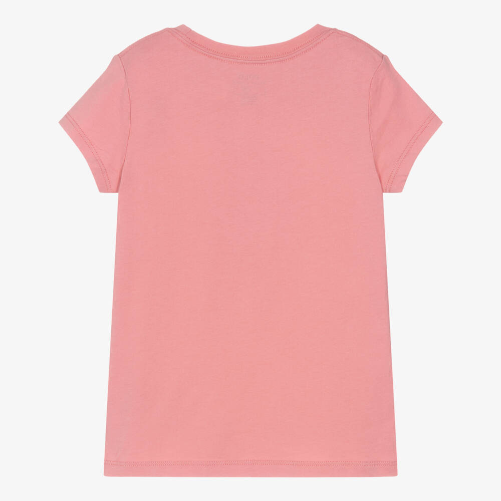 Ralph Lauren-Girls Pink Tennis Polo Bear Cotton Jersey T-Shirt | Childrensalon Outlet