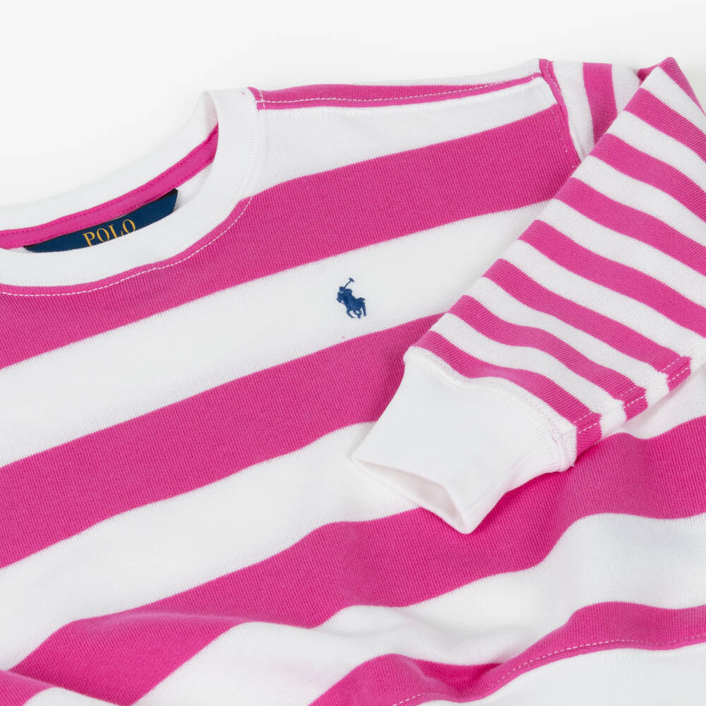Ralph Lauren-Girls' Pink & White Striped Top | Childrensalon Outlet
