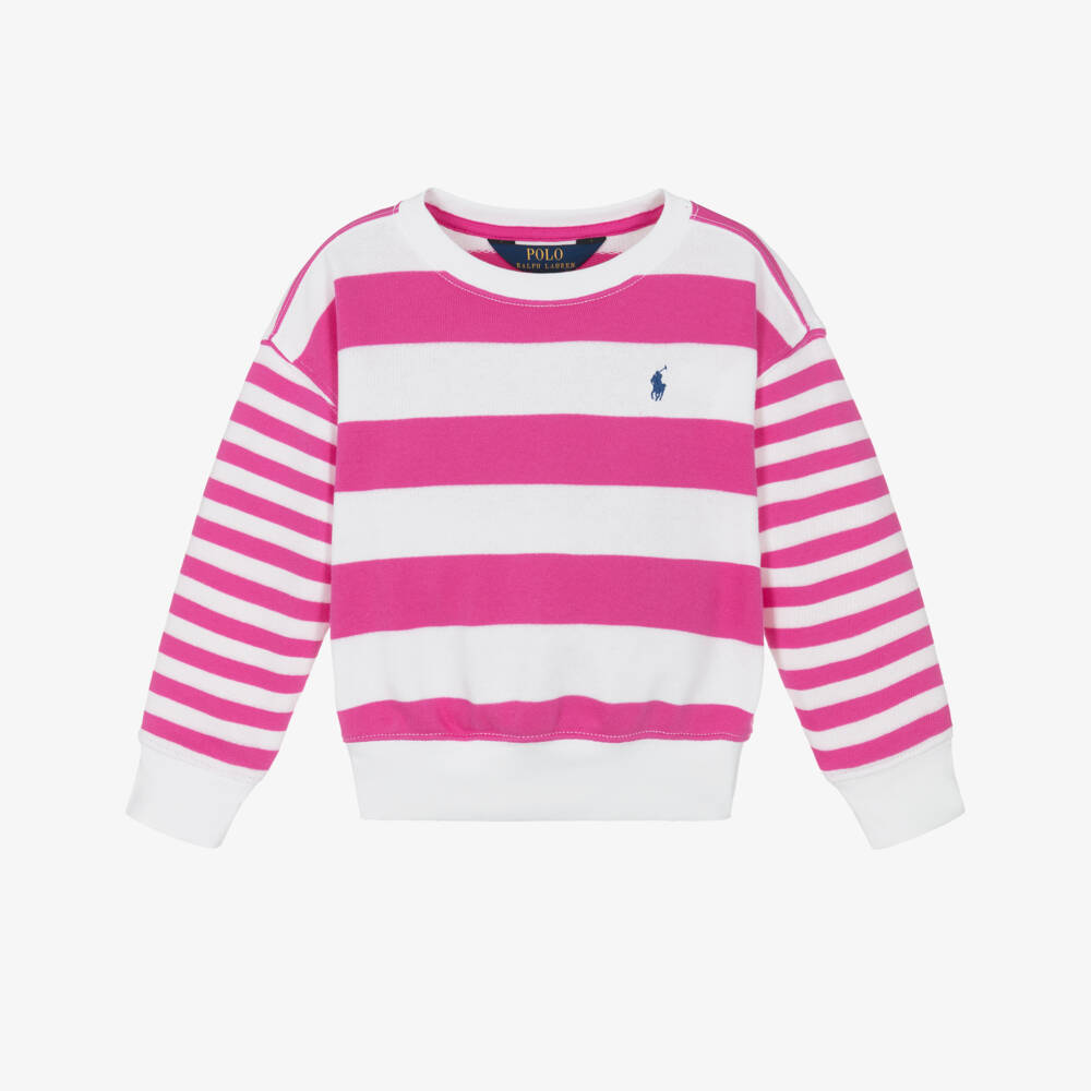 Ralph Lauren-Girls' Pink & White Striped Top | Childrensalon Outlet