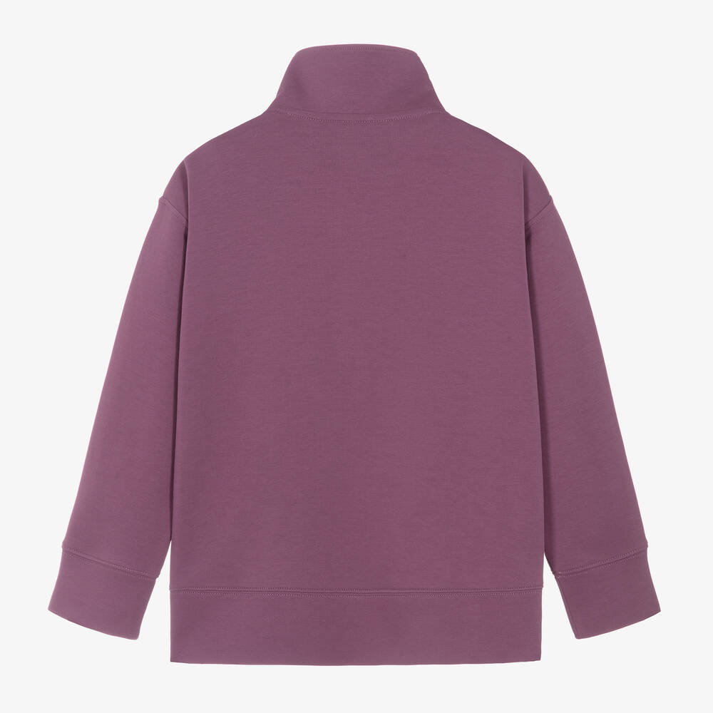 Ralph Lauren-Girls Purple Cotton Zip-Up Top | Childrensalon Outlet
