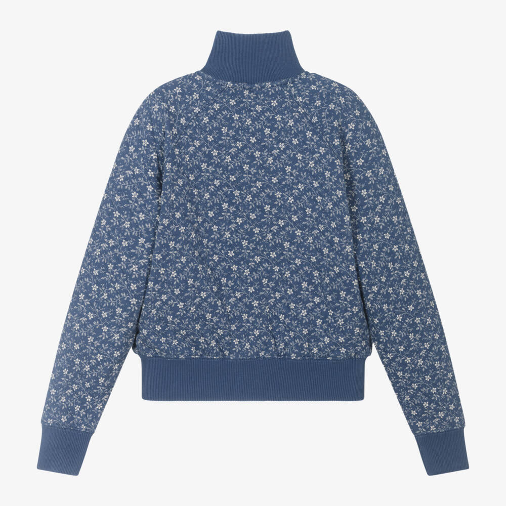 Ralph Lauren-Girls Quilted Blue Floral Zip Top | Childrensalon Outlet