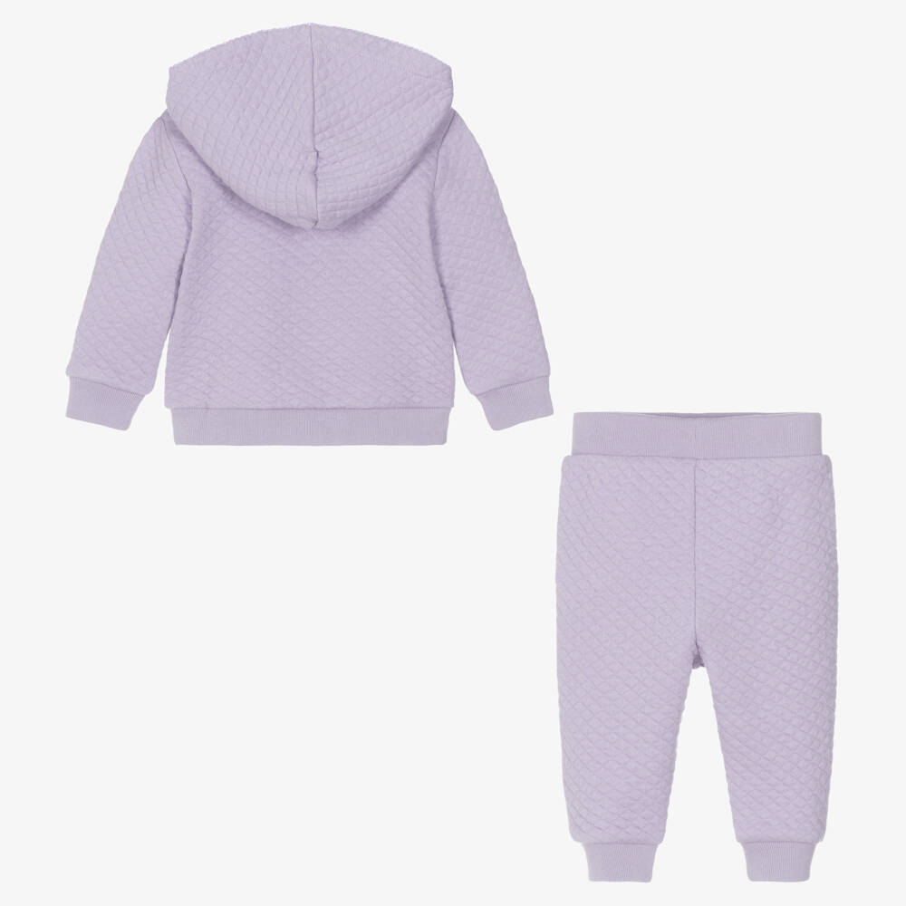 Ralph Lauren-Фиолетовый стеганый хлопковый спортивный костюм для малышек | Childrensalon Outlet
