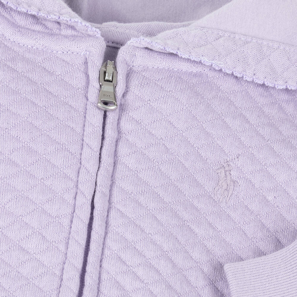 Ralph Lauren-Фиолетовый стеганый хлопковый спортивный костюм для малышек | Childrensalon Outlet