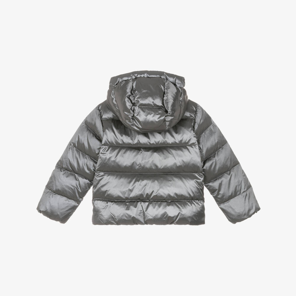 Ralph Lauren-Girls Quilted Grey Short Jacket | Childrensalon Outlet