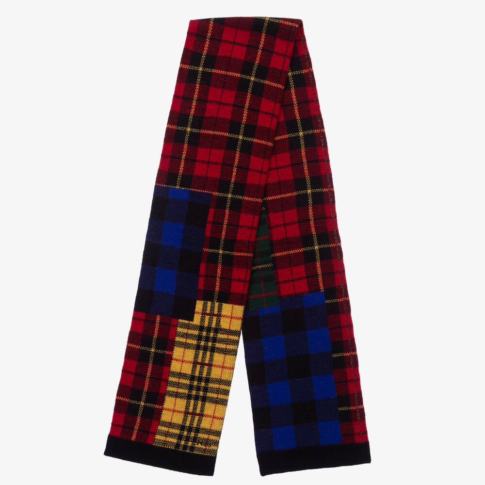 Polo Ralph Lauren-Girls Red & Blue Wool Scarf | Childrensalon Outlet