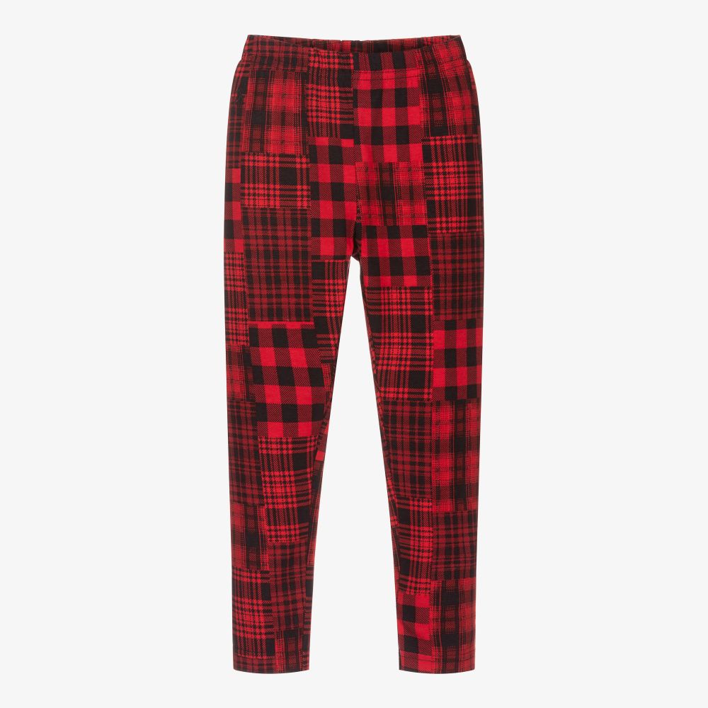 Polo Ralph Lauren - Girls Red Check Leggings | Childrensalon