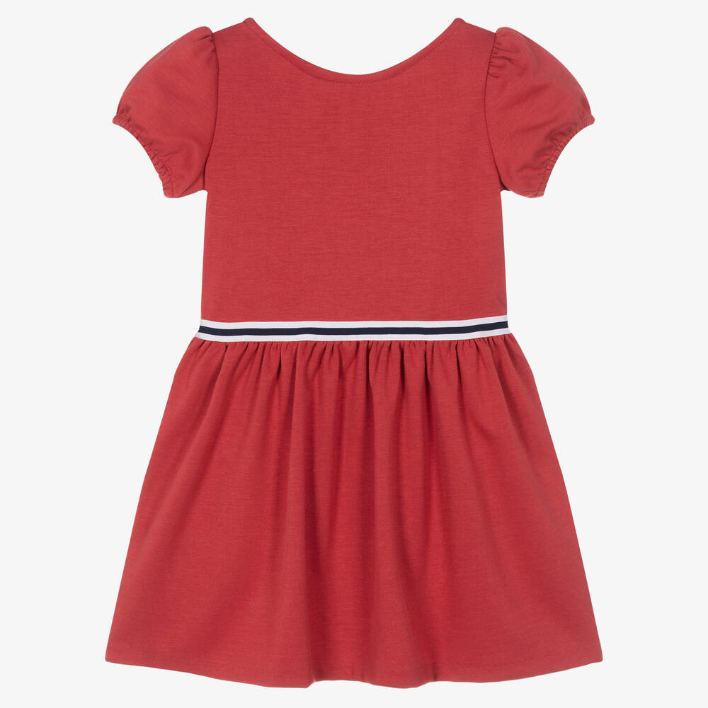Polo Ralph Lauren-فستان قطن جيرسي لون أحمر | Childrensalon Outlet