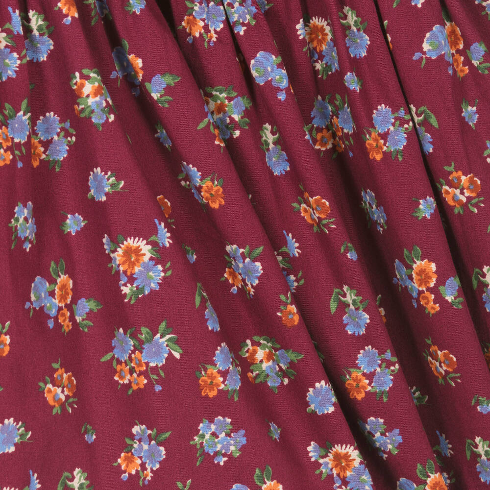 Ralph Lauren-Girls Red Floral Cotton Dress | Childrensalon Outlet