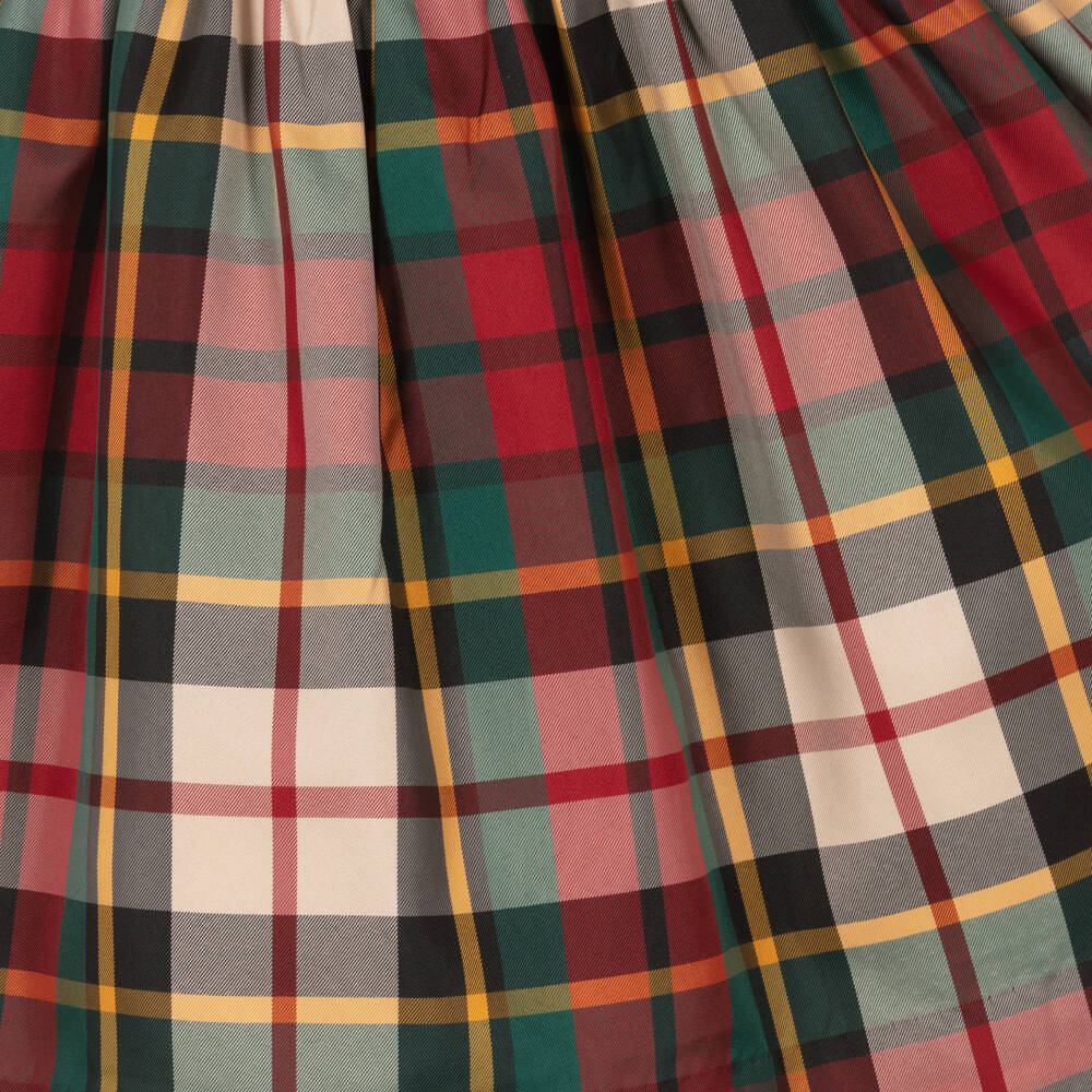 Ralph Lauren-Girls Red & Green Tartan Satin Dress | Childrensalon Outlet