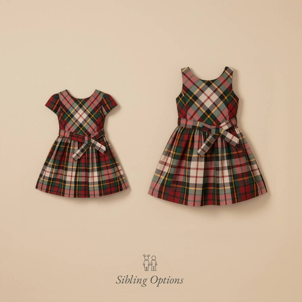Ralph Lauren-Girls Red & Green Tartan Satin Dress | Childrensalon Outlet