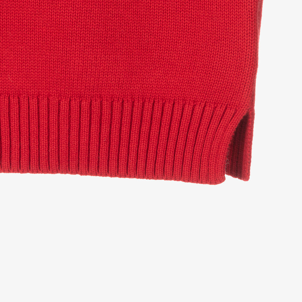 Polo Ralph Lauren-Girls Red Knit Festive Sweater | Childrensalon Outlet