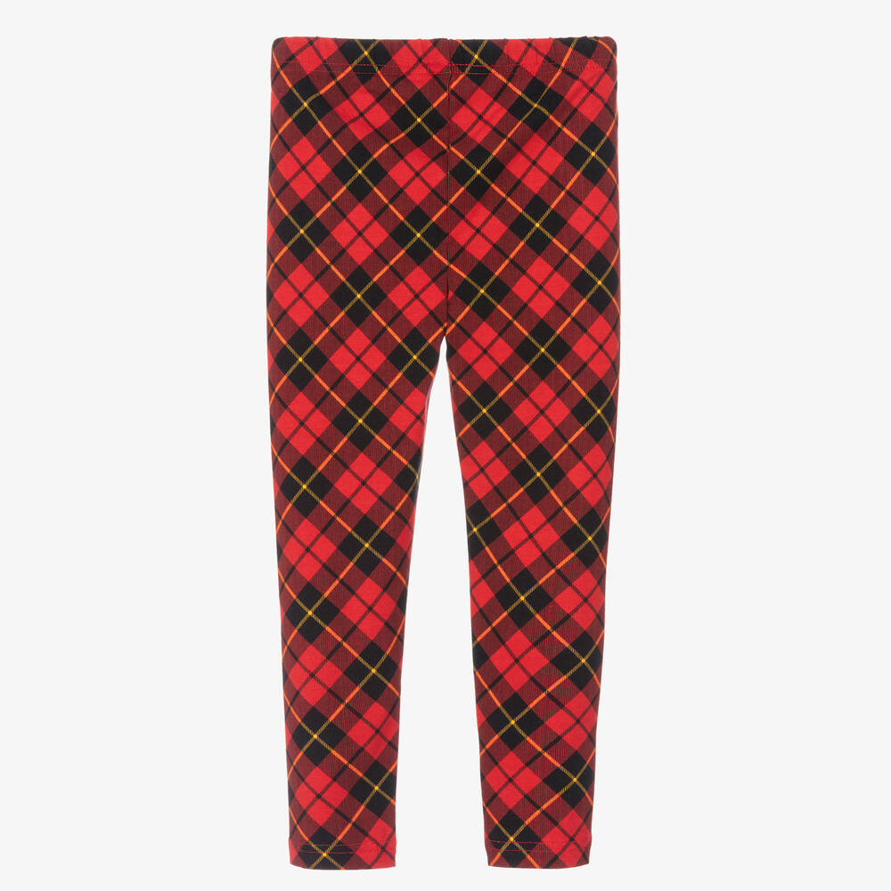 Girls red plaid leggings 2025