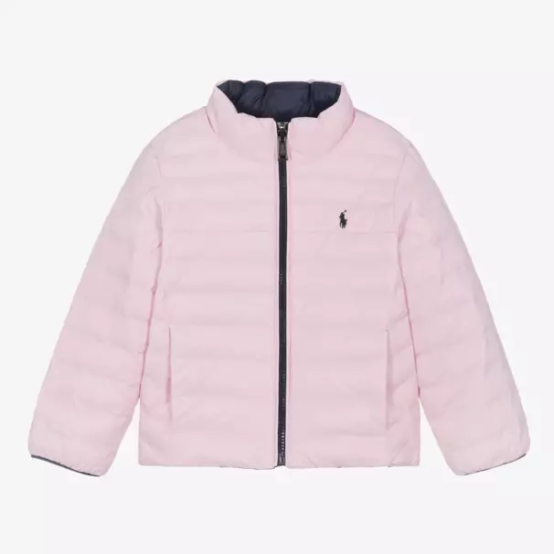Ralph Lauren-Girls Reversible Blue & Pink Jacket | Childrensalon Outlet