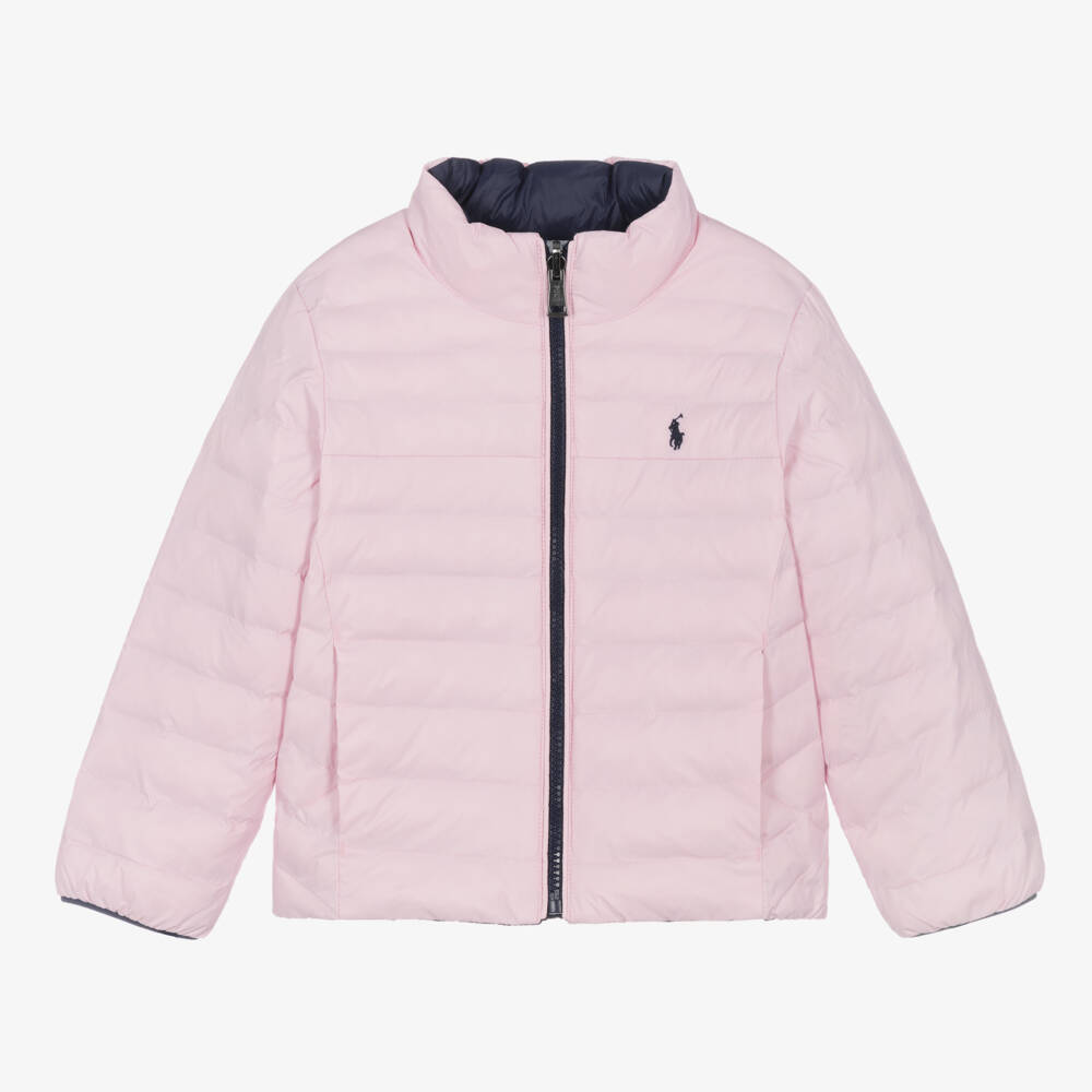 Ralph Lauren-Girls Reversible Blue & Pink Jacket | Childrensalon Outlet
