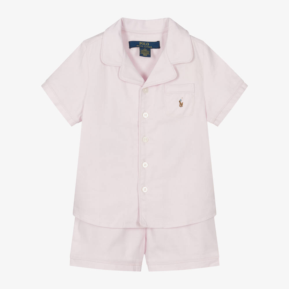 Ralph Lauren-Girls Rosy Cotton Sleep Set | Childrensalon Outlet