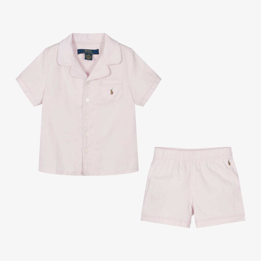 Ralph Lauren-Girls Rosy Cotton Sleep Set | Childrensalon Outlet