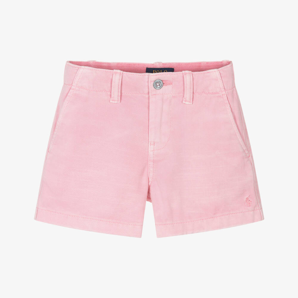 Ralph Lauren-Girls Rosy Cotton Twill Shorts | Childrensalon Outlet