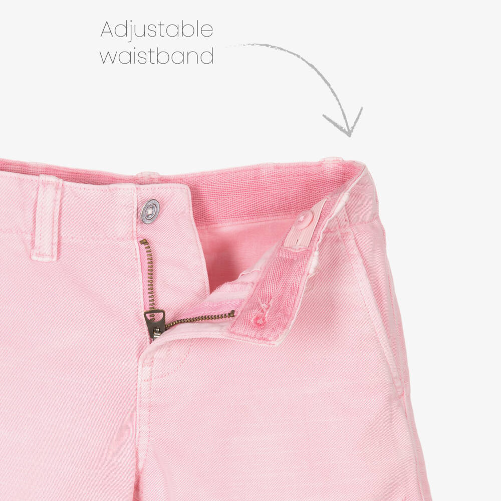 Ralph Lauren-Girls Rosy Cotton Twill Shorts | Childrensalon Outlet