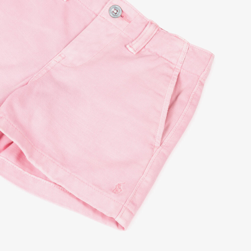 Ralph Lauren-Girls Rosy Cotton Twill Shorts | Childrensalon Outlet