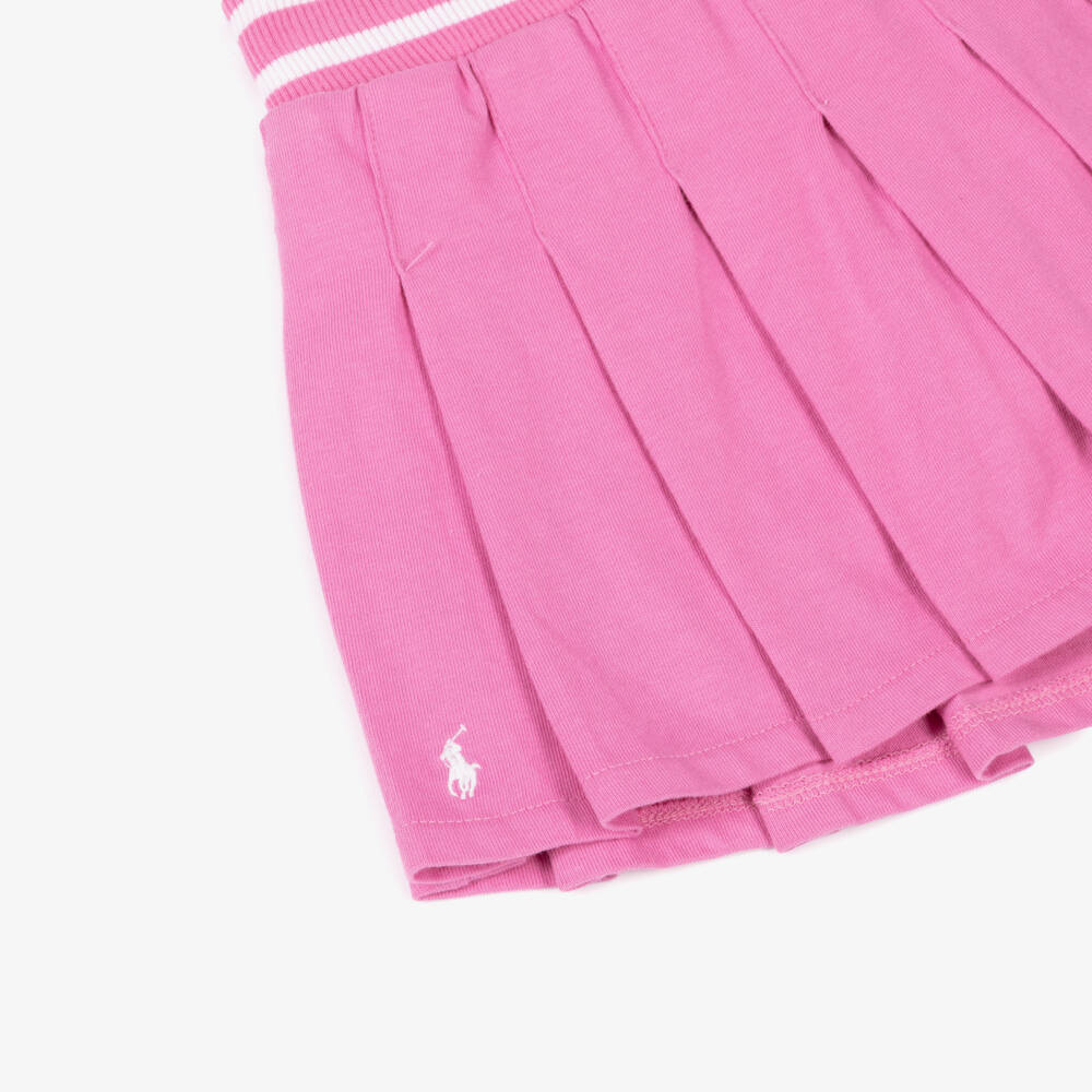 Ralph Lauren-Girls Rosy Pleated Cotton Skort | Childrensalon Outlet