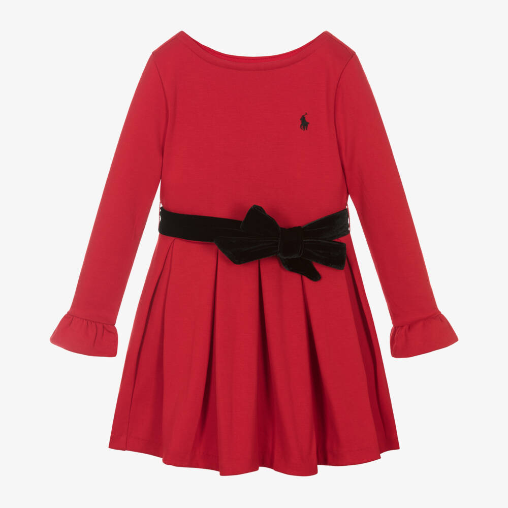 Ralph Lauren-Girls Scarlet Jersey Dress | Childrensalon Outlet