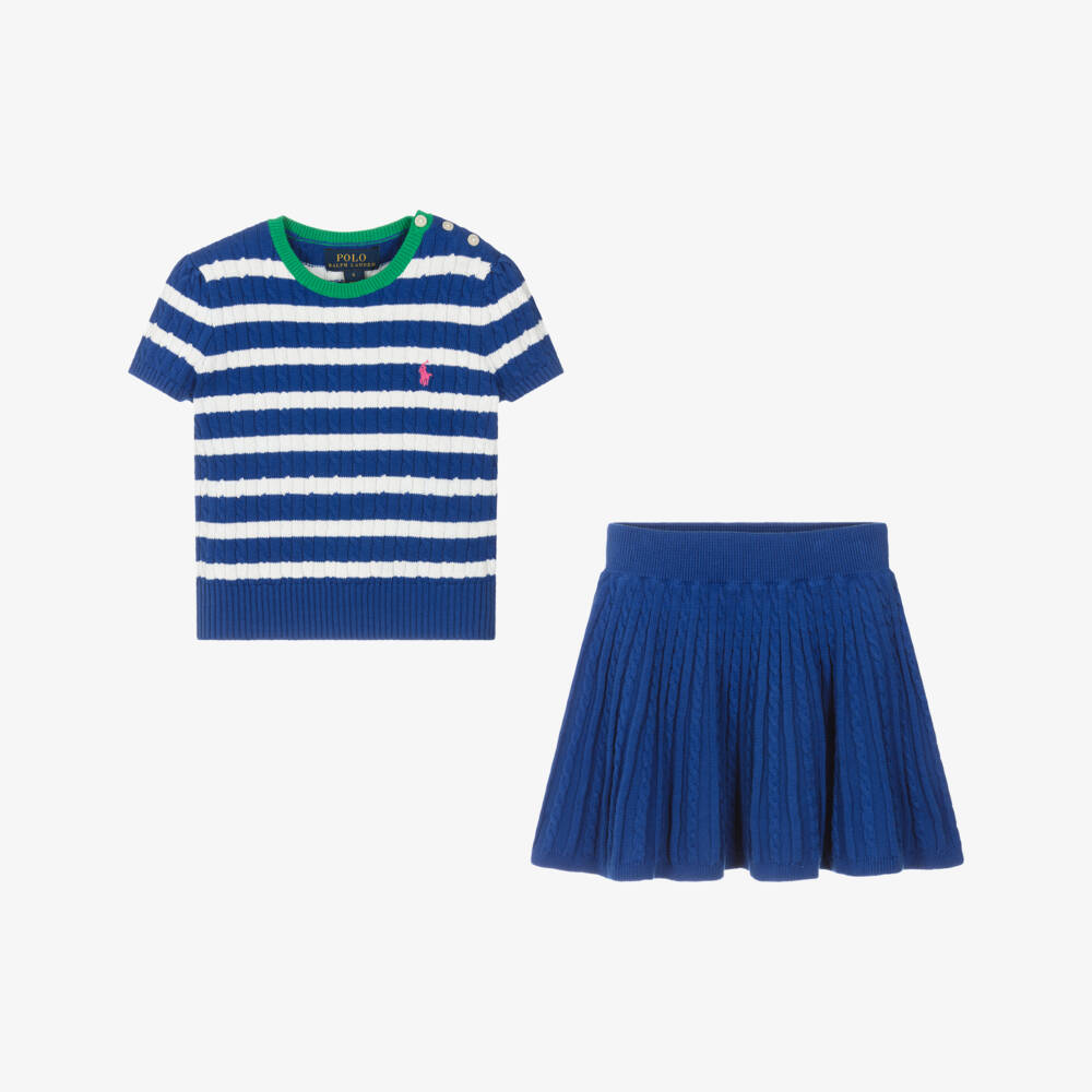 Ralph Lauren-Girls Sky Cotton Knit Ensemble | Childrensalon Outlet