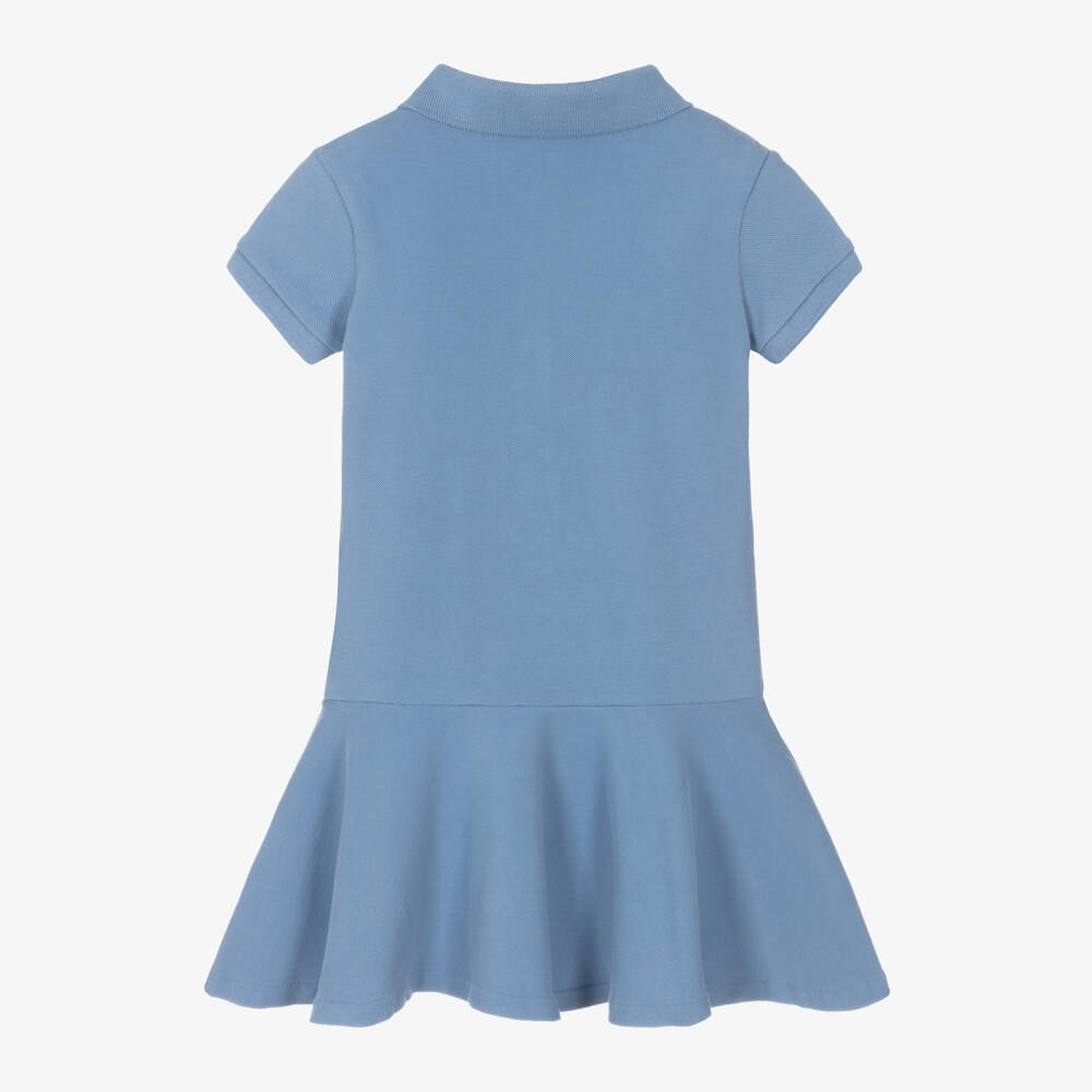 Ralph Lauren-فستان بولو قطن لون أزرق | Childrensalon Outlet