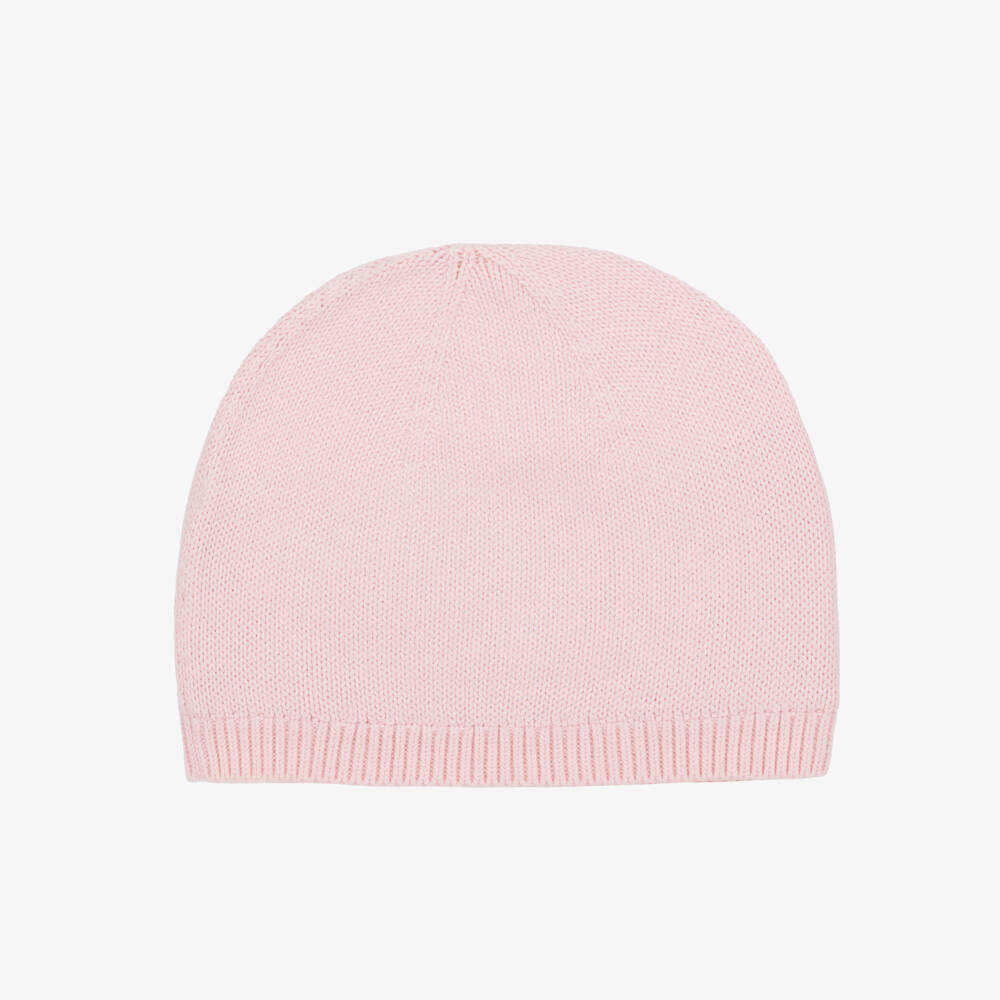Ralph Lauren-Girls Soft Pink Cotton Knit Beanie | Childrensalon Outlet