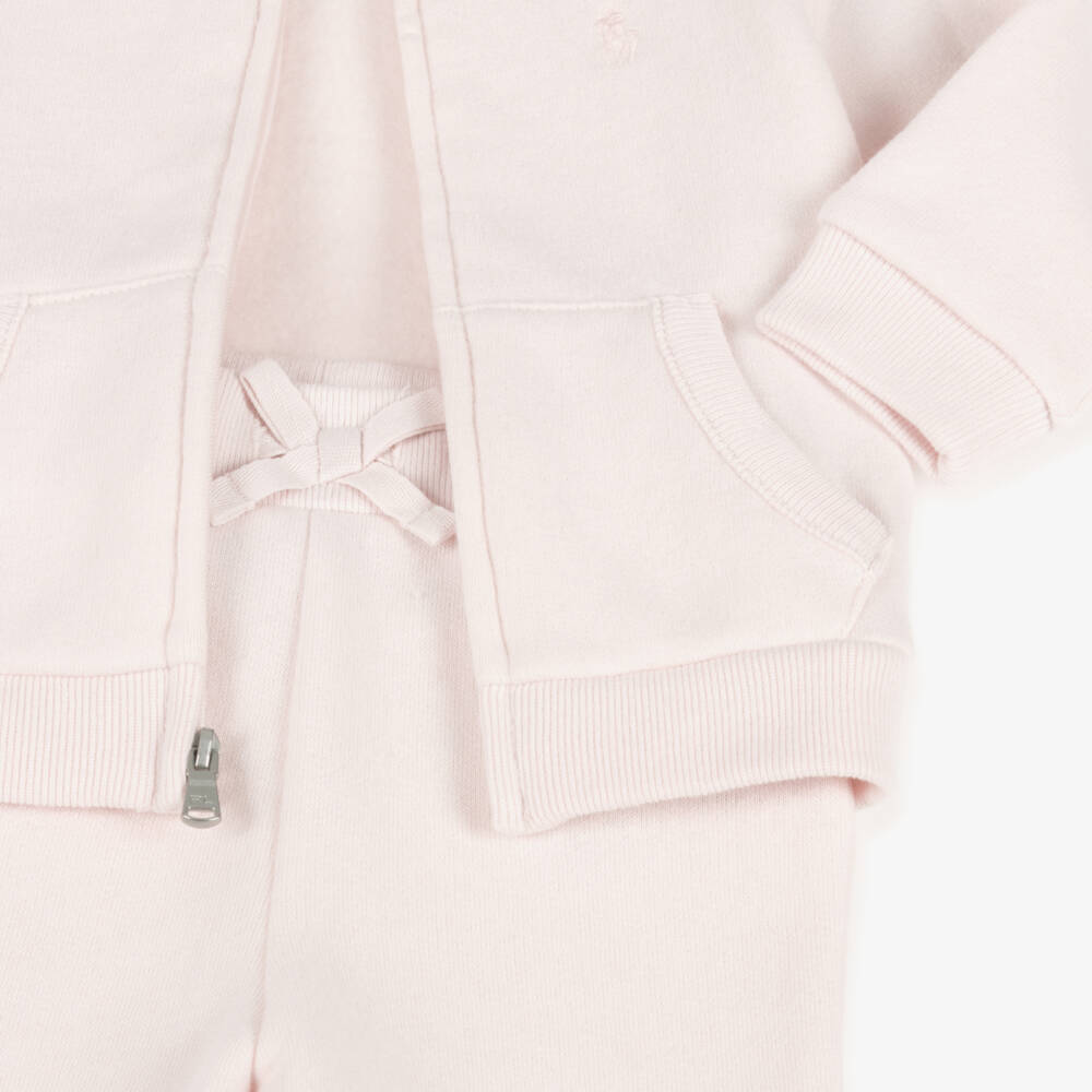 Ralph Lauren-Girls Soft Pink Jersey Set | Childrensalon Outlet