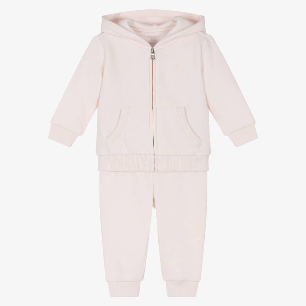 Ralph Lauren-Girls Soft Pink Jersey Set | Childrensalon Outlet