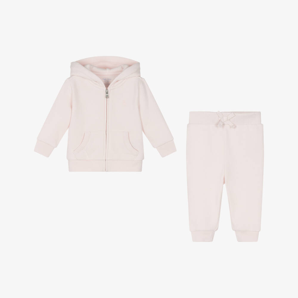 Ralph Lauren-Girls Soft Pink Jersey Set | Childrensalon Outlet