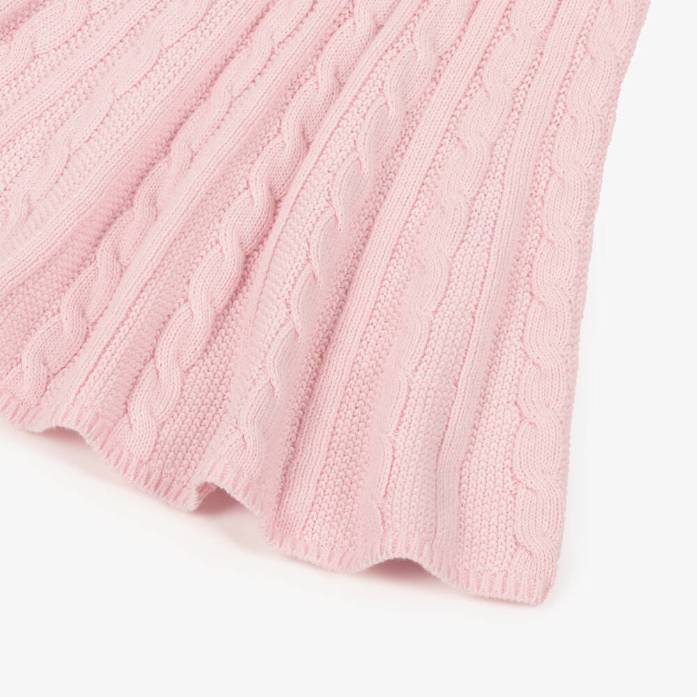 Ralph Lauren-Girls Soft Pink Knit Frock | Childrensalon Outlet