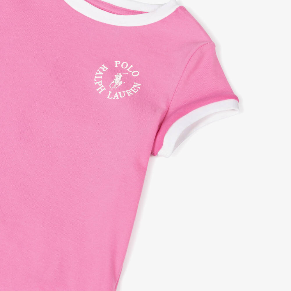 Ralph Lauren-Girls Soft Pink Logo Tee | Childrensalon Outlet