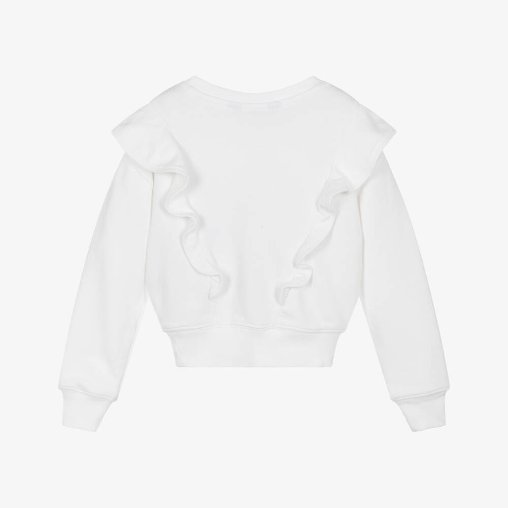 Ralph Lauren-Кремовый мягкий джемпер с рюшами для девочек | Childrensalon Outlet