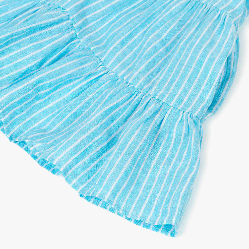 Ralph Lauren-Girls Striped Breeze Linen Dress | Childrensalon Outlet
