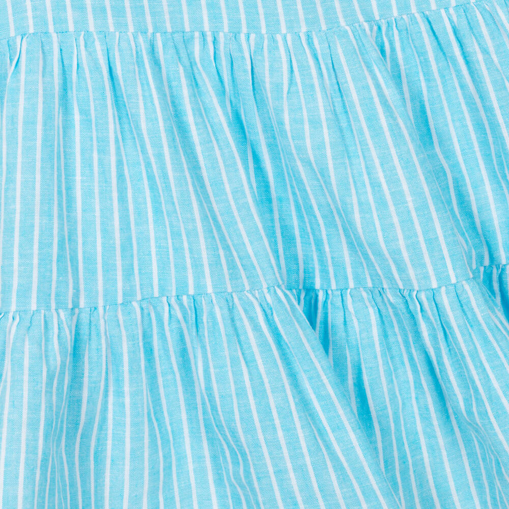 Ralph Lauren-Girls Striped Breeze Linen Dress | Childrensalon Outlet