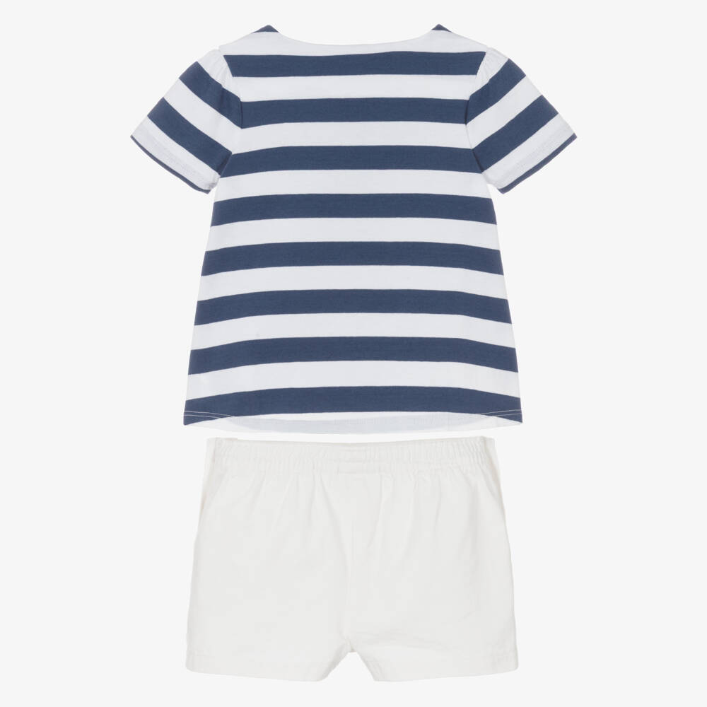 Ralph Lauren-Комплект из полосатого хлопка синий для девочек | Childrensalon Outlet