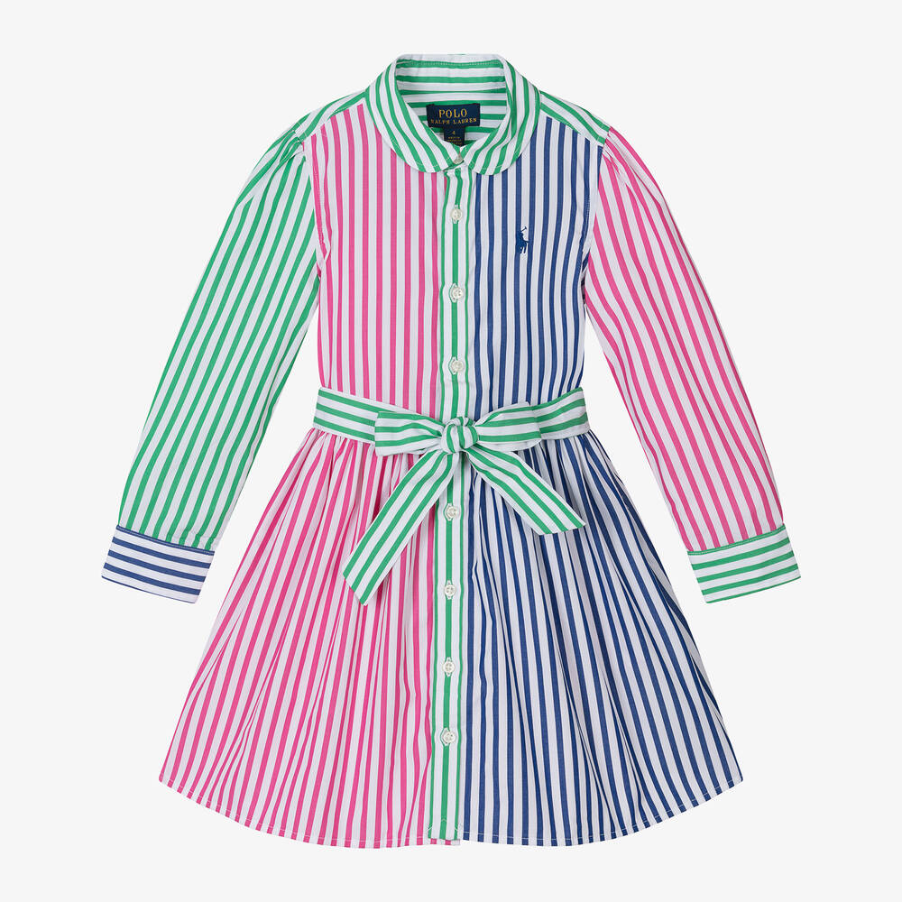 Ralph lauren striped cotton shirtdress cheap