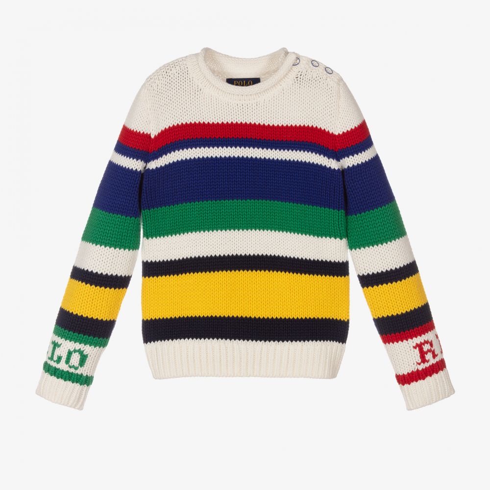 Polo Ralph Lauren - Pull rayé Fille | Childrensalon