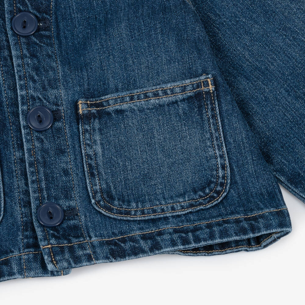 Ralph Lauren-جاكيت جينز أنيق بلون النيلي للبنات | Childrensalon Outlet