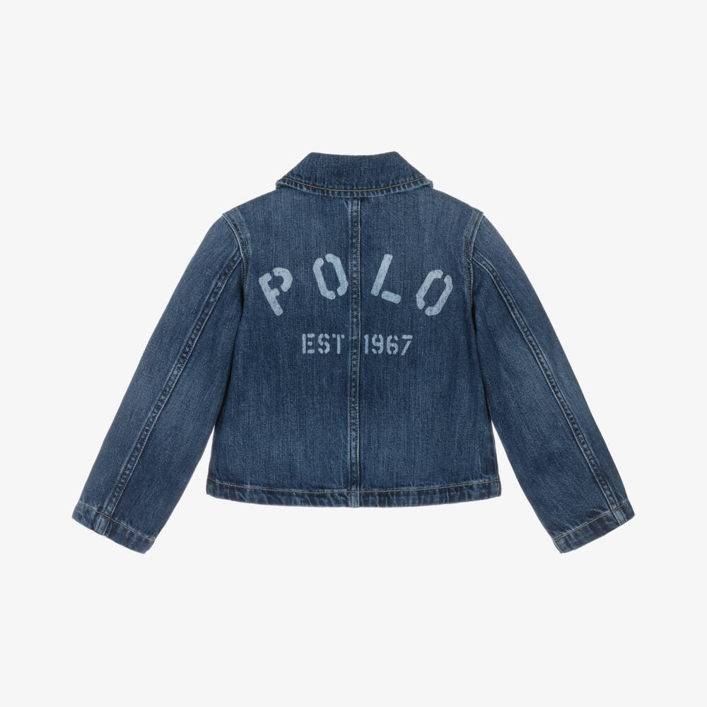 Ralph Lauren-جاكيت جينز أنيق بلون النيلي للبنات | Childrensalon Outlet