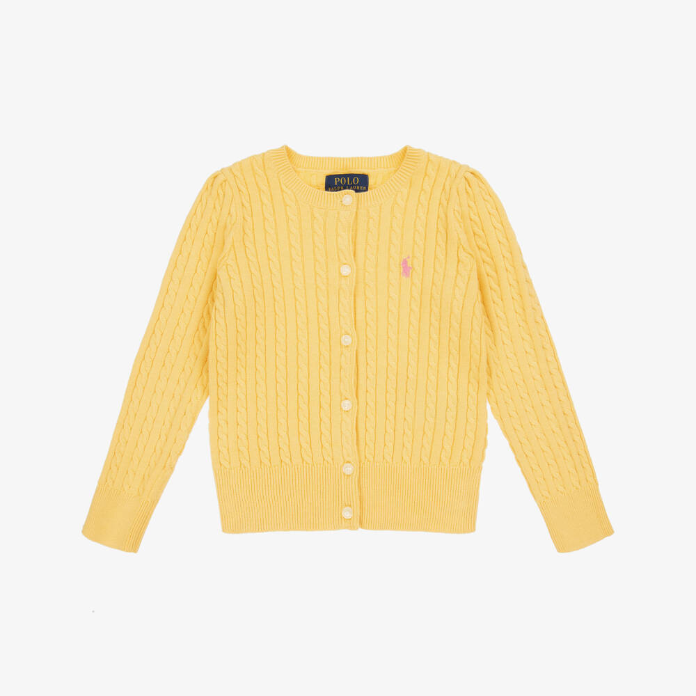 Ralph Lauren-كنزة قطنية محبوكة للبنات بلون مشرق | Childrensalon Outlet