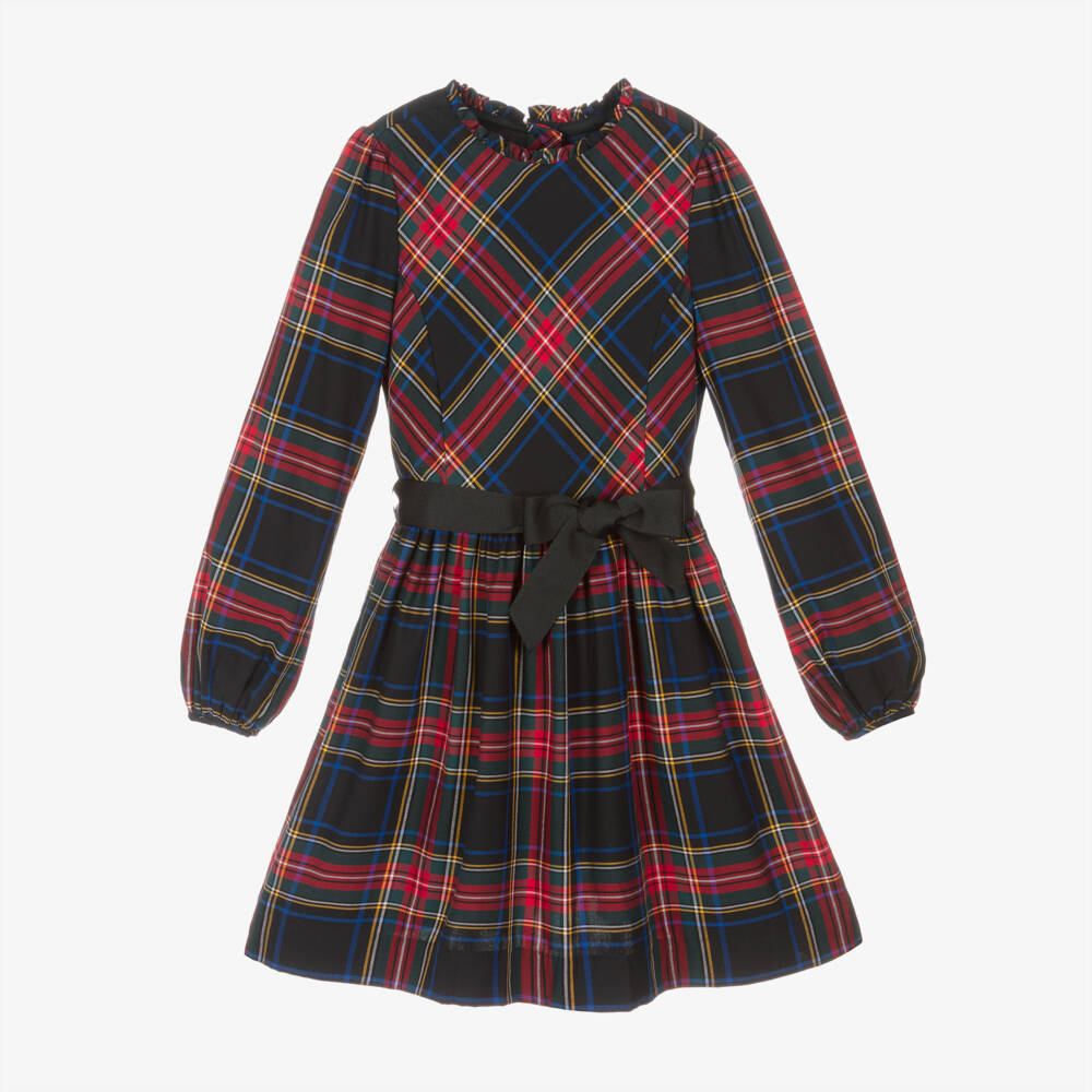 Ralph Lauren-فستان ترتان لون أسود | Childrensalon Outlet