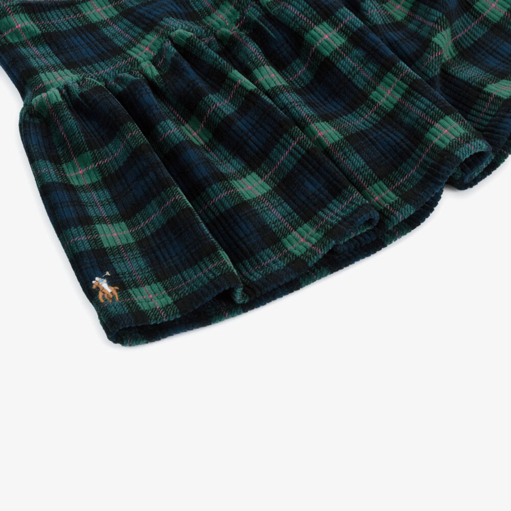 Ralph Lauren-Girls Tartan Corduroy Skirt in Navy | Childrensalon Outlet