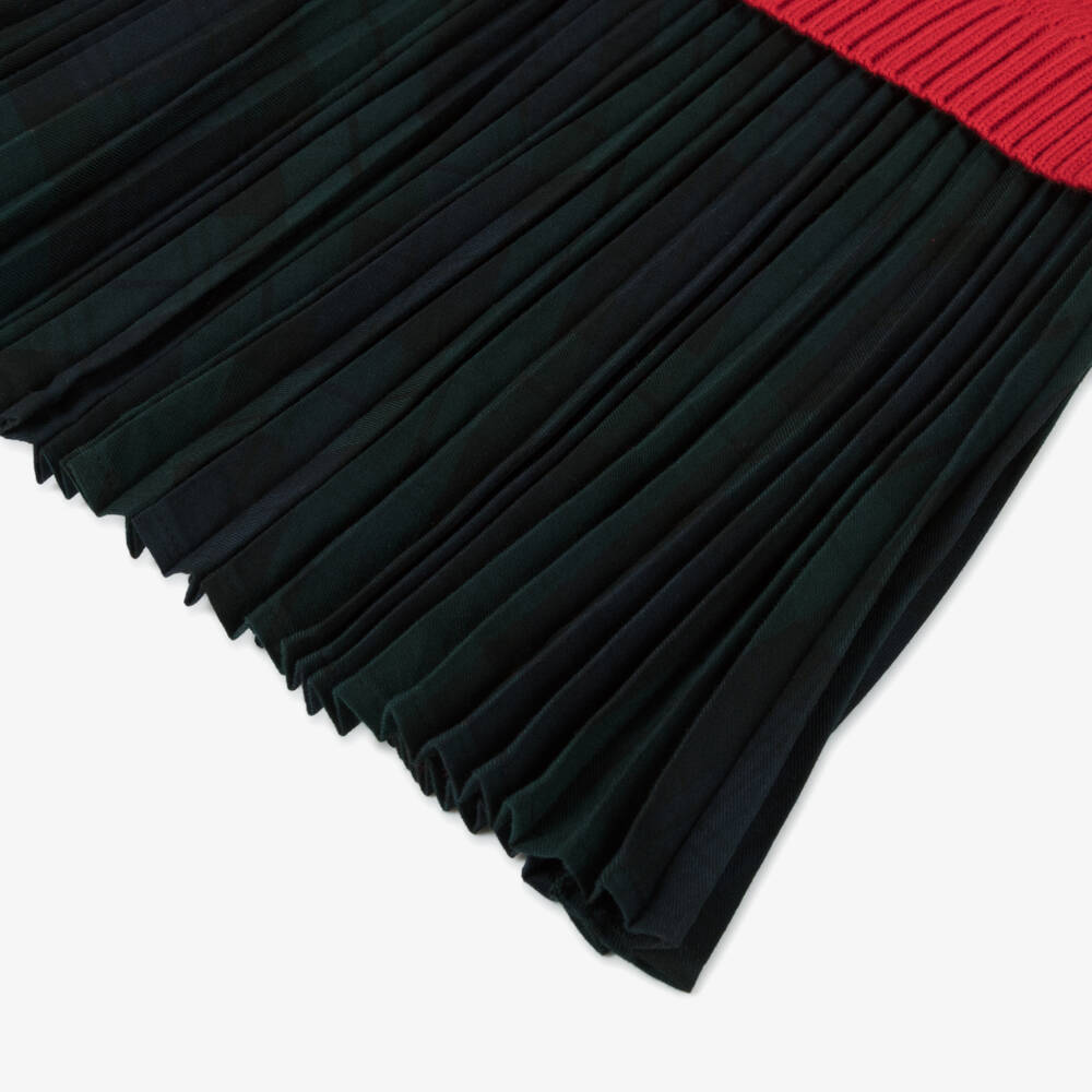 Ralph Lauren-فستان بلوفر تارتان لون أحمر وأخضر | Childrensalon Outlet