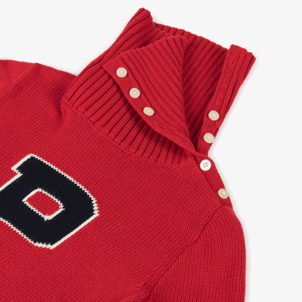 Ralph Lauren-فستان بلوفر تارتان لون أحمر وأخضر | Childrensalon Outlet