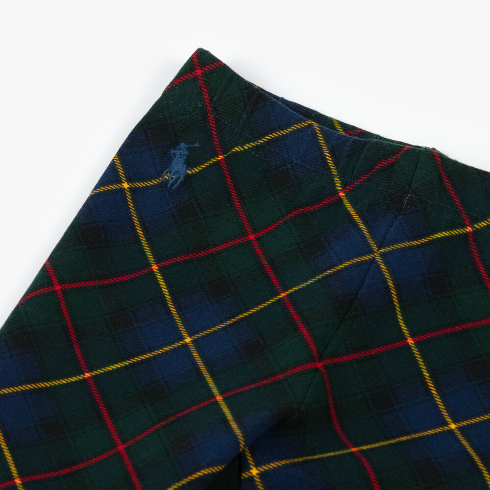 رالف لورين-ليقنز تارتان قطن لون أخضر للبنات | Childrensalon Outlet