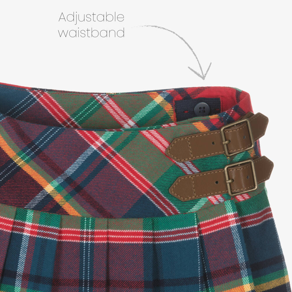 Ralph Lauren-Girls Tartan Pleated Cotton Skirt | Childrensalon Outlet