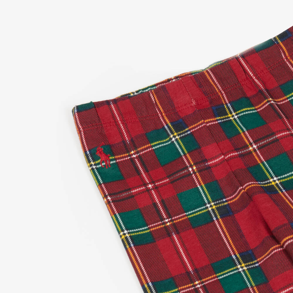رالف لورين-ليقنز تارتان قطن لون أحمر للمولودات | Childrensalon Outlet